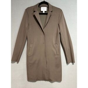 Carolina Belle Montreal Longline Blazer Women XS Taupe Snap Front Ponte Coat